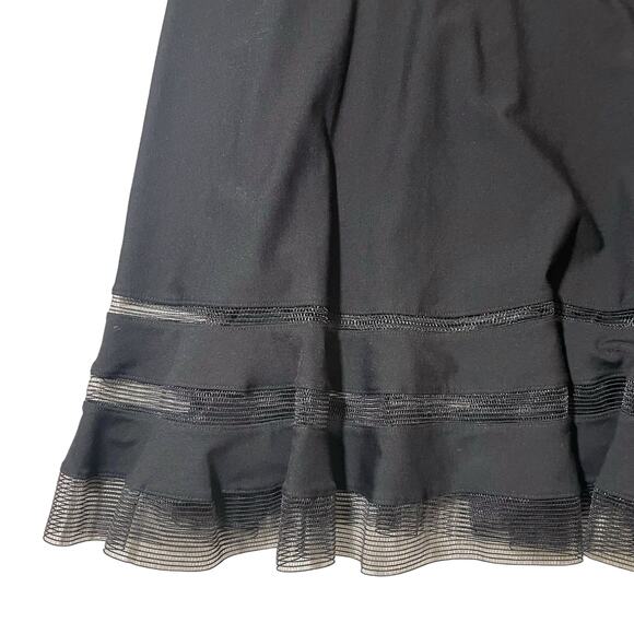 Tadashi Shoji Sleeveless Mesh Stripe Jersey Dress Fit & Flare Black - Size Small - Picture 5 of 11